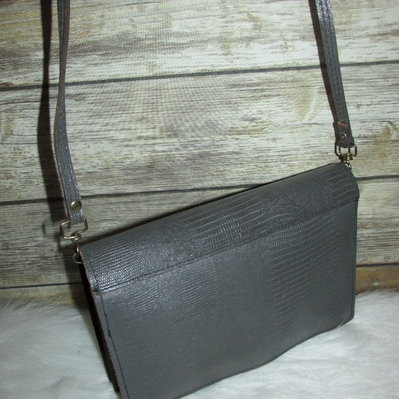 Vintage Hala Gray Snakeskin Embossed Leather Purse - Picture 4 of 8